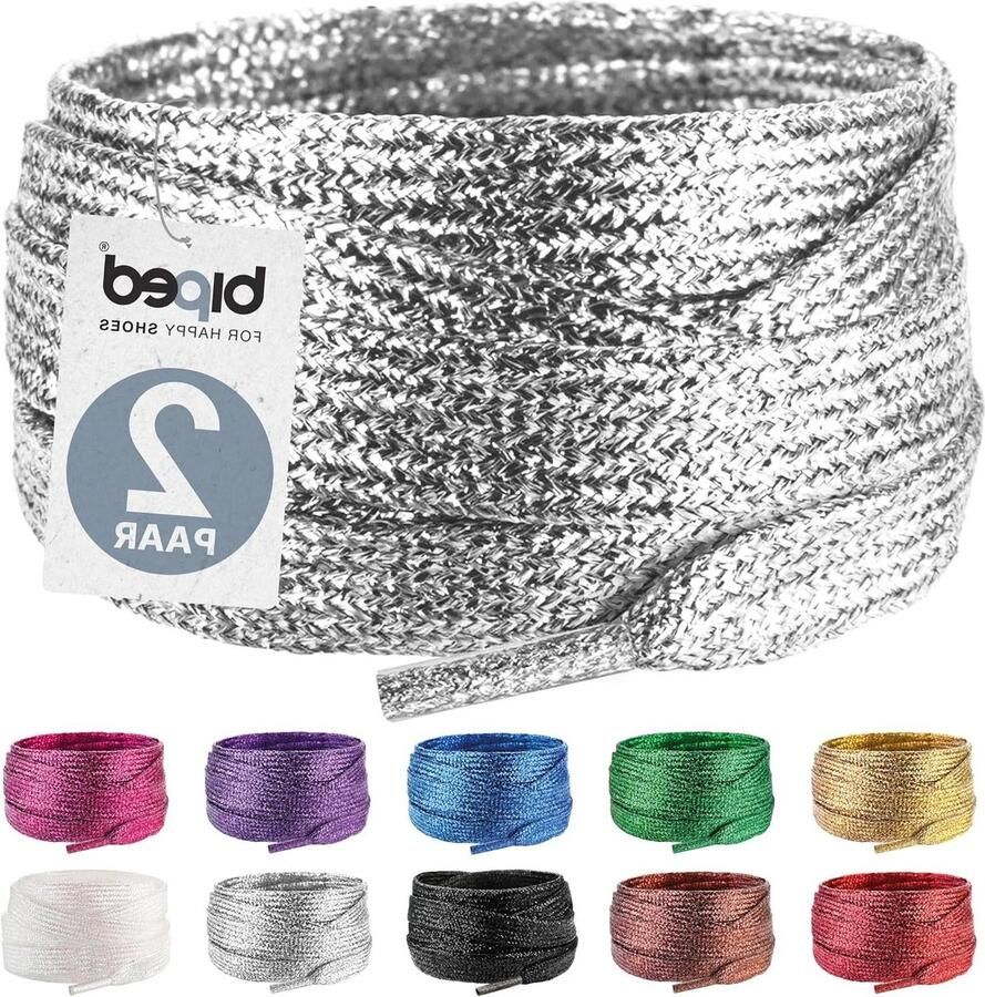 Glitter Veters Metallic Linten Schoenen Opleuken Sterk Polyester Materiaal Lengte Zilverkleurig