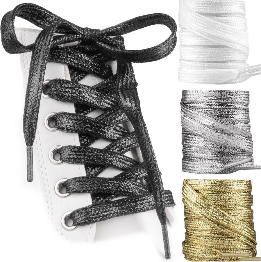 Glitter Veters Platte Sneaker Veters voor Sneakers Laarzen Verschillende Lengtes