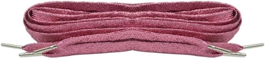 Glitter Veters Platte Veters Schoenen Versieren Scheurbestendig Materiaal 2 Paar Roze