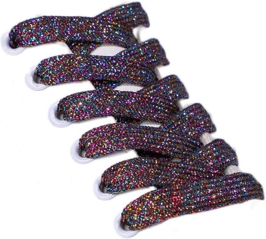 Glitterschoenveters Platte Veters Schoenaccessoires Veters Schoenen Versieren Gevlochten Ontwerp Donker Tricolor