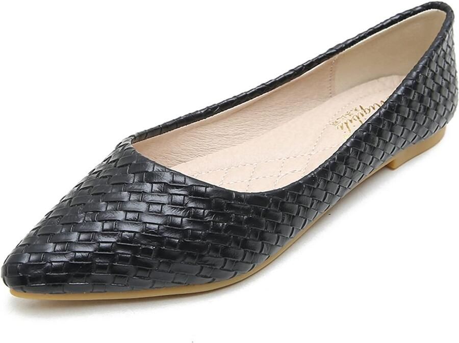 Dailygoods- Ballerina Schoenen Dames Comfortabele Geweven Platte Schoenen Puntige Teen Slip-on Casual Dressy EU Flats