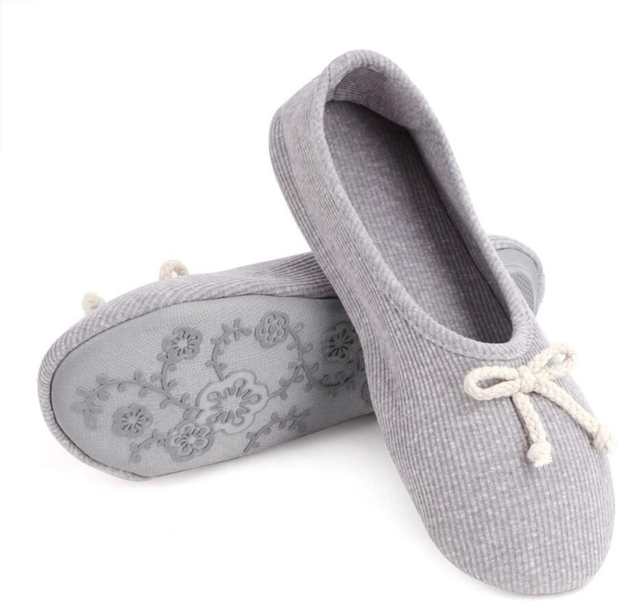 ZEYNOMAX- Pantoffels Dames Katoenen Antislip Zool Warme Slippers Japanse Stijl Strik Ademend en Comfortabel