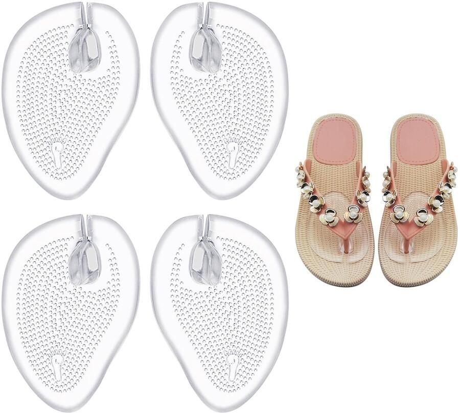 Dailygoody Siliconen teenslippers Teenbescherming Comfortabel kussen Transparant Flipflopsandalen Perfect voor dames 2 paar