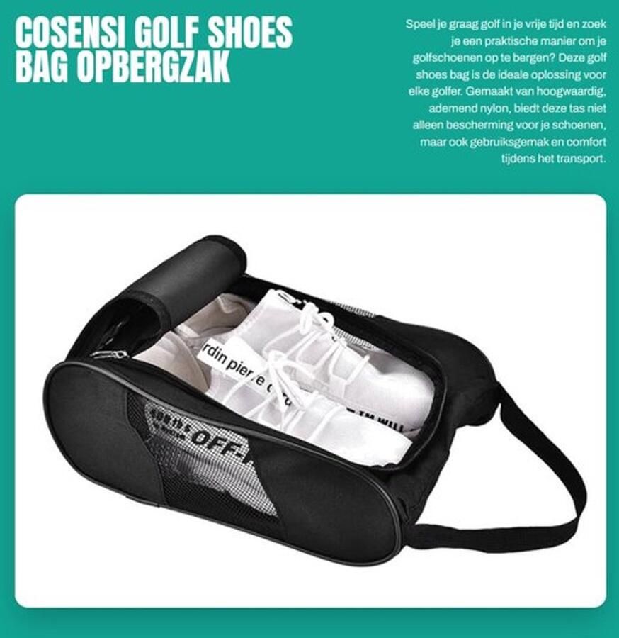 Golf Shoes Bag Opbergzak voor Golfschoenen Duurzaam en Ade d Zwart Sportaccessoires Perfect voor Golfers Ideale Opbergoplos