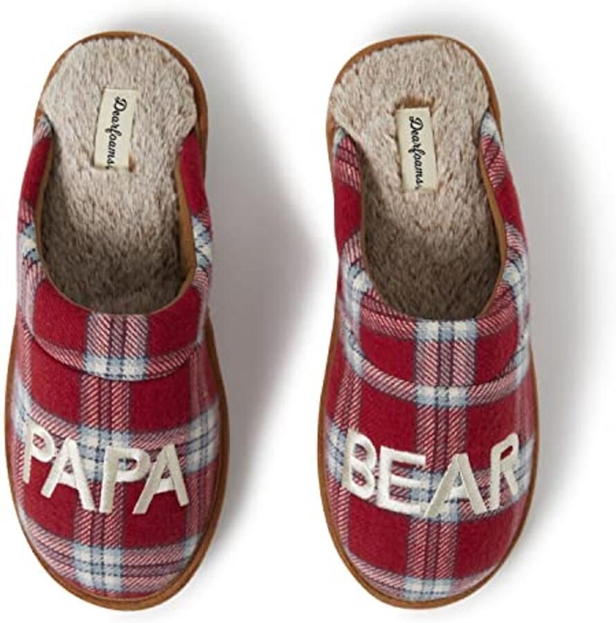 Grappige Pantoffels voor Vader XL Rood Blauw Geruit Comfortabele Slippers voor Thuis