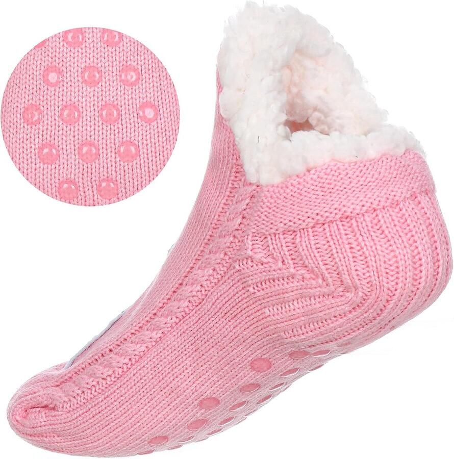 Grappige Slipper Sokken met Hond Tekenfilm voor Vrouwen Winter Warme Pluizige Huissokken Gezellige Zachte Antislip Knuffelsokken Huttensokken Pantoffelsokken Geschenken