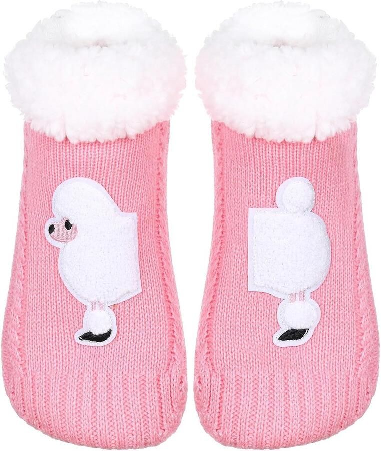 Grappige Slipper Sokken met Hond Tekenfilm voor Vrouwen Winter Warme Pluizige Huissokken Gezellige Zachte Antislip Knuffelsokken Huttensokken Pantoffelsokken Geschenken