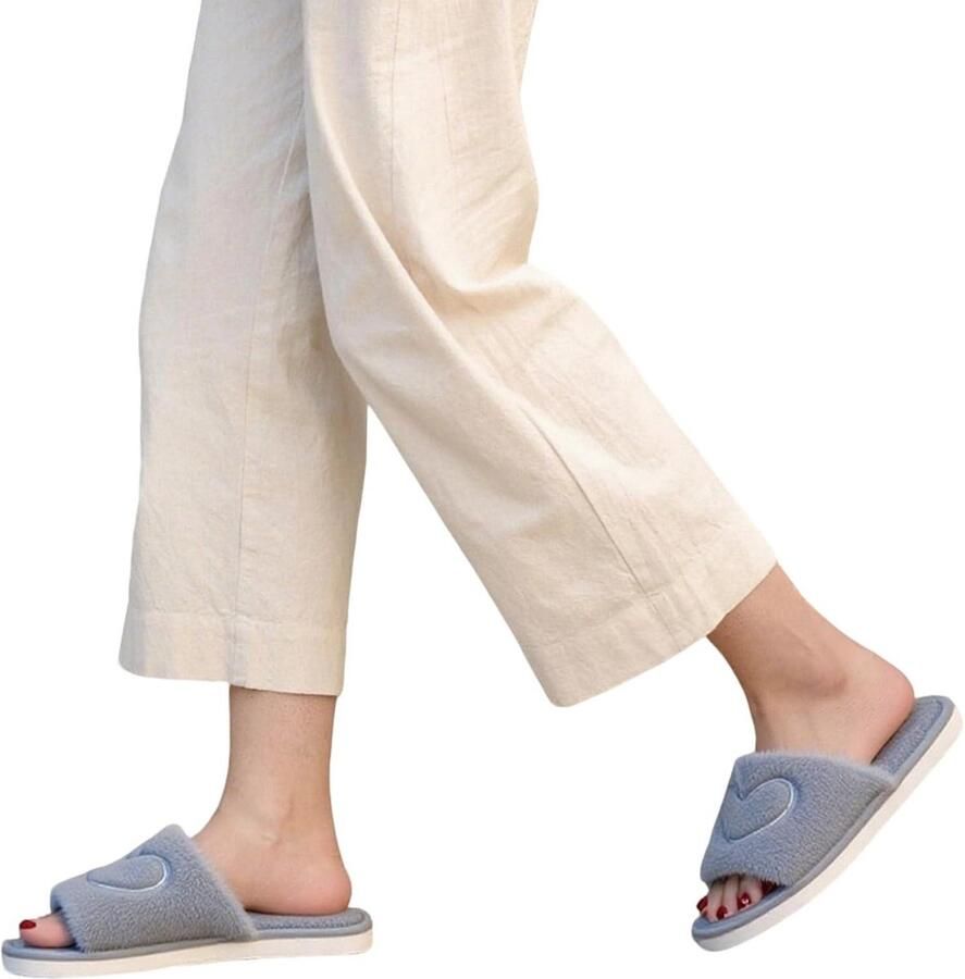 Green Glow Comfortabele Pluche Pantoffels voor Dames met Antislip Zool in de Winter