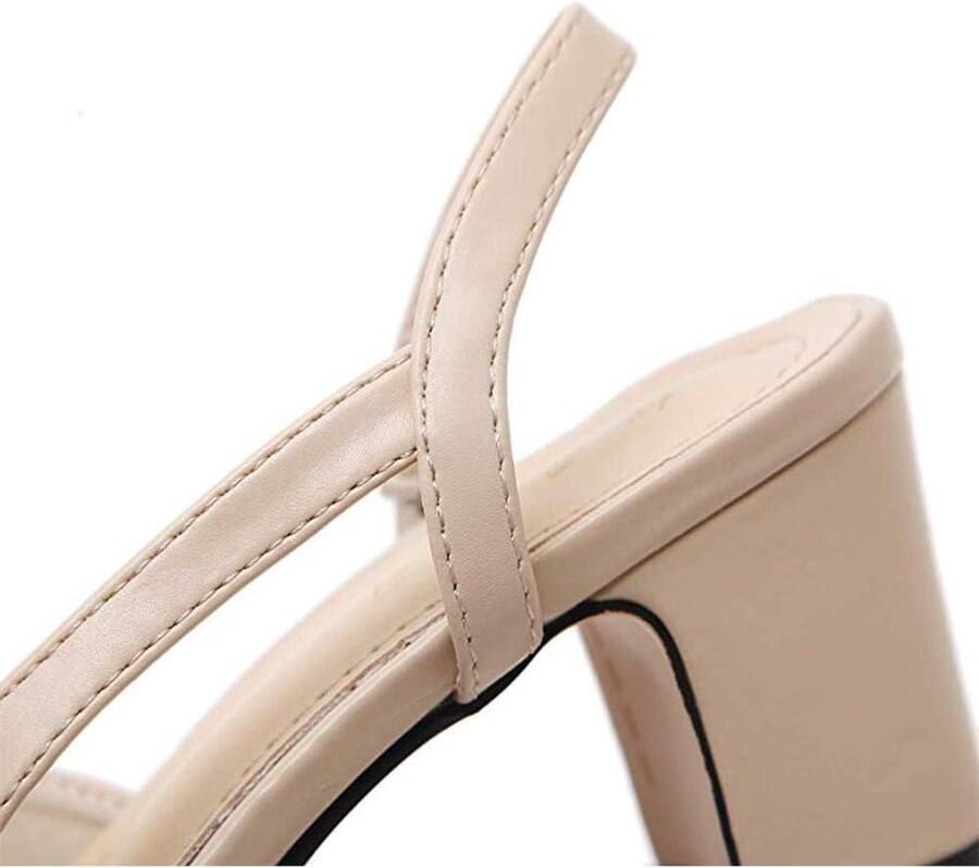 EGoods Elegante dames sandalen met hakken van zacht leer voor een chique look. Comfortabele slingback stijl met blokhak voor elke gelegenheid