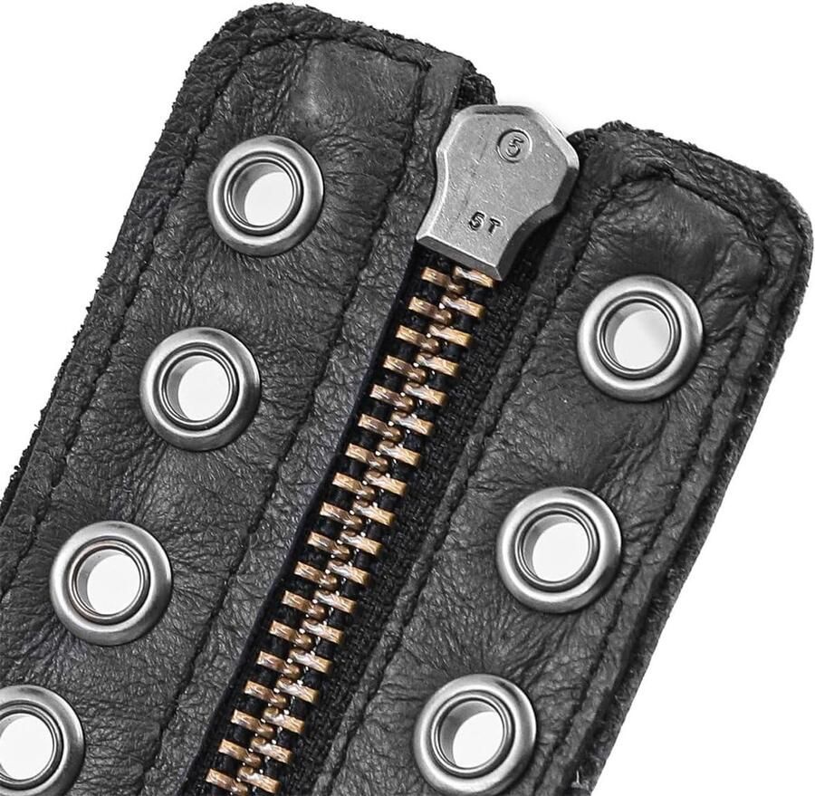 Green Glow Leren Kanten Bovenwerk Hoes met Rits voor Martin Boots Bruin Duurzaam Stijlvol Beschermend