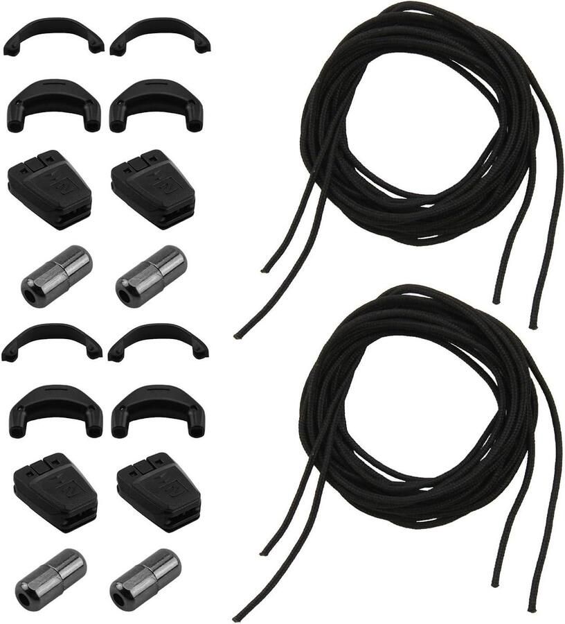 EGoods Reserveveters voor ski- en hardloopschoenen snelsluitsysteem robuust en duurzaam zwart