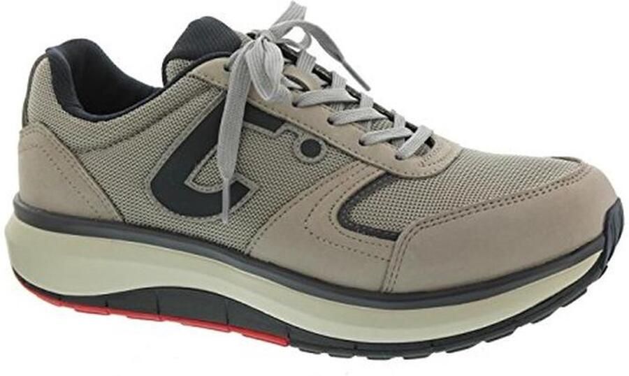 Grijze Halfhoge Herenschoenen met Wave-Technologie en Ademend Nubuckleer