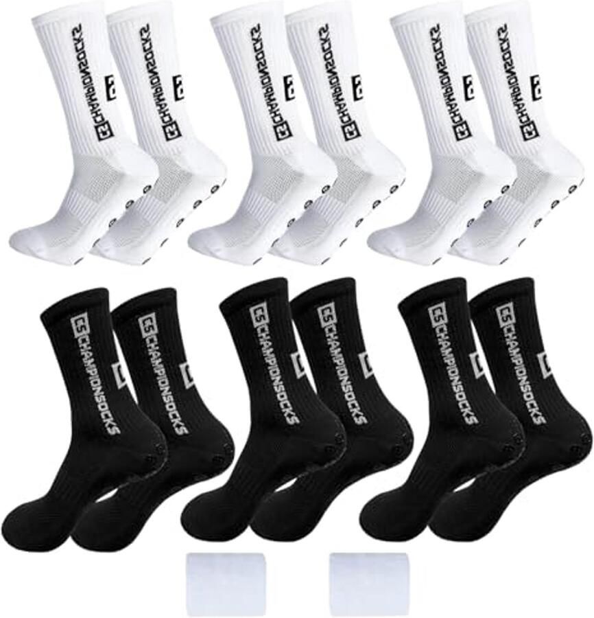 Gripsokken voor voetbalsport 6 paar voor en kinderen ideaal voor voetbal basketbal en hardlopen