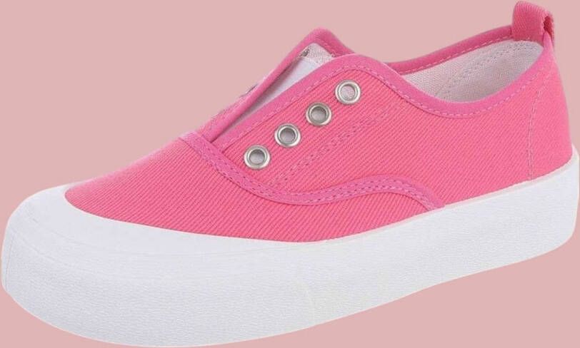 888 lage sneaker schoenen sier gaten roze