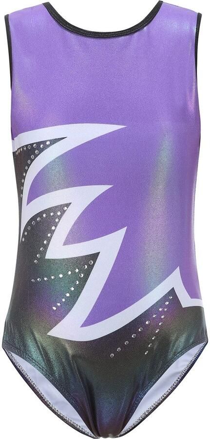 Gymnastics Leotards Body Dance Claasic Ballet Gymnastics Girls Sleeveless Long Sleeves for Children 3 to 14 Years purple