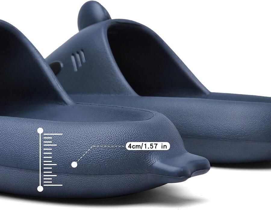 Haaienslippers voor en wolkslippers zomer nieuwigheid open teen slippers antislip strandzwembad doucheschoenen met gewatteerde dikke zool