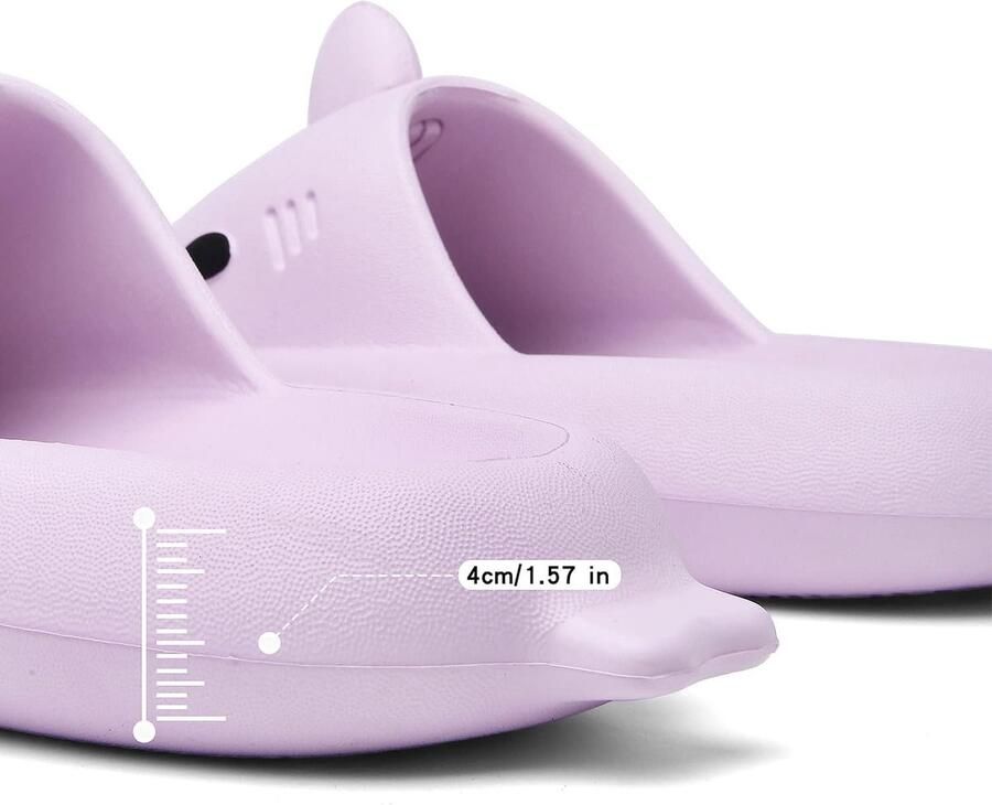 Haaienslippers voor en wolkslippers zomer nieuwigheid open teen slippers antislip strandzwembad doucheschoenen met gewatteerde dikke zool