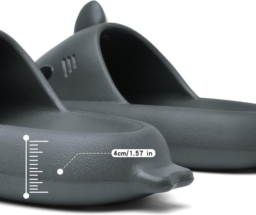Haaienslippers voor en wolkslippers zomer nieuwigheid open teen slippers antislip strandzwembad doucheschoenen met gewatteerde dikke zool