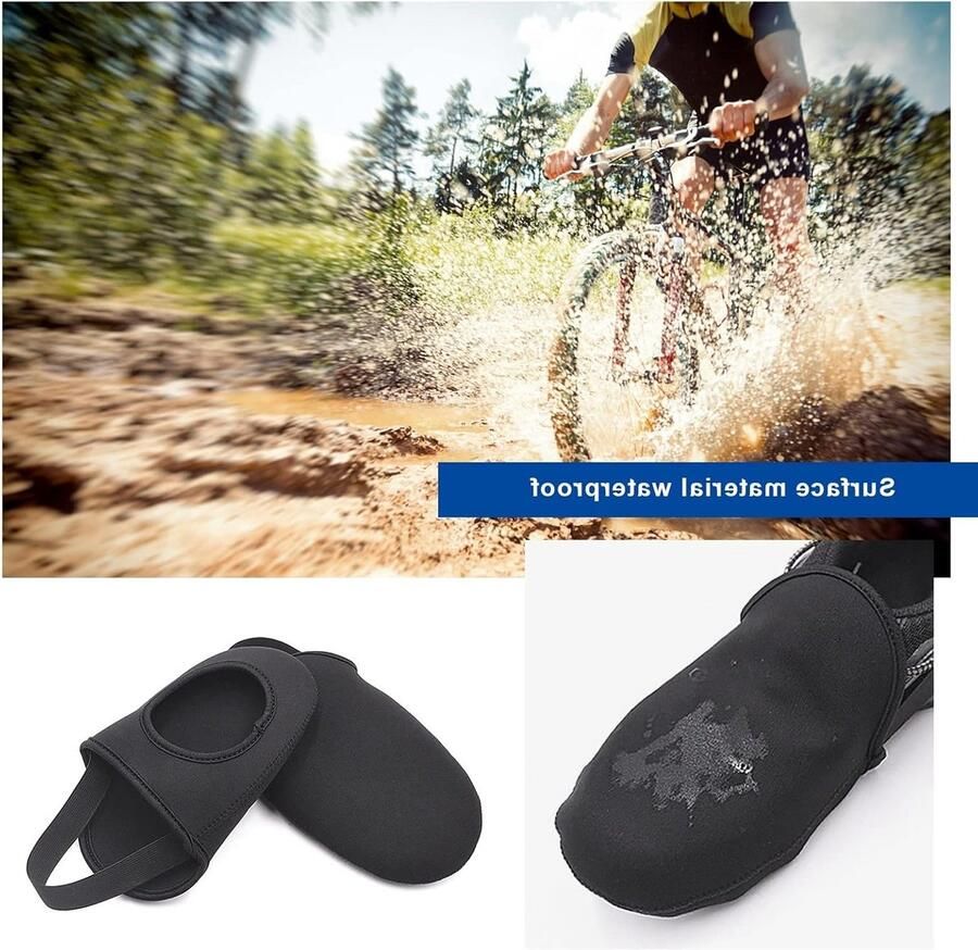 Half Palm Fietsschoenen Covers voor Wind- en Warmtebescherming Ideaal voor Outdoor Mountainbike en Wegfietsen Zwart