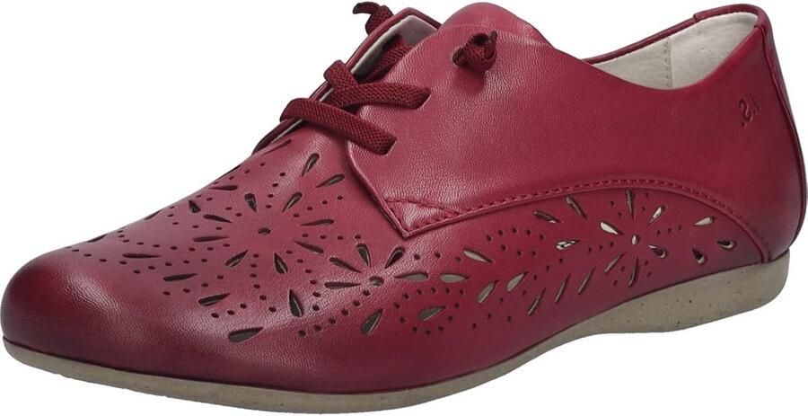 Halfhoge Dames Schoen van Nappaleer met Vetersluiting