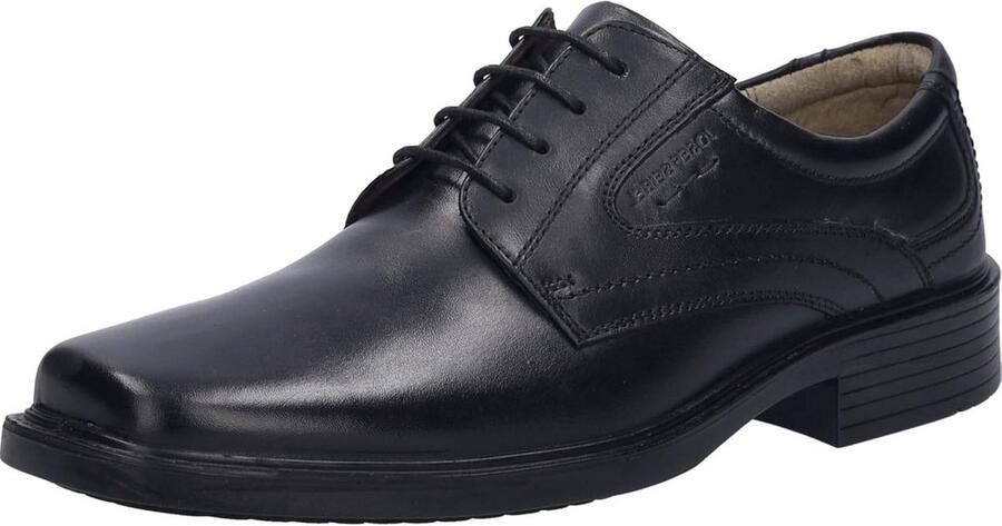 Halfhoge Herenschoen Zwart Leer met Vetersluiting en Uitneembaar Voetbed