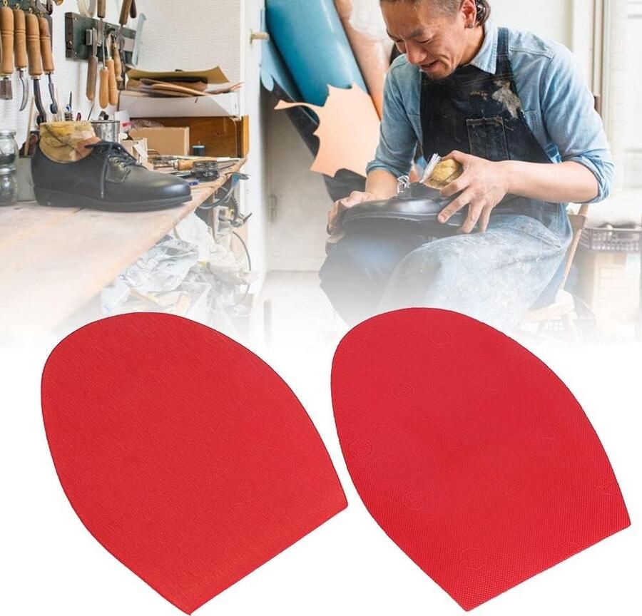 Halfzolen van rubber voor buiten schoenen antislip inlegzolen voor reparatie en bescherming Rood