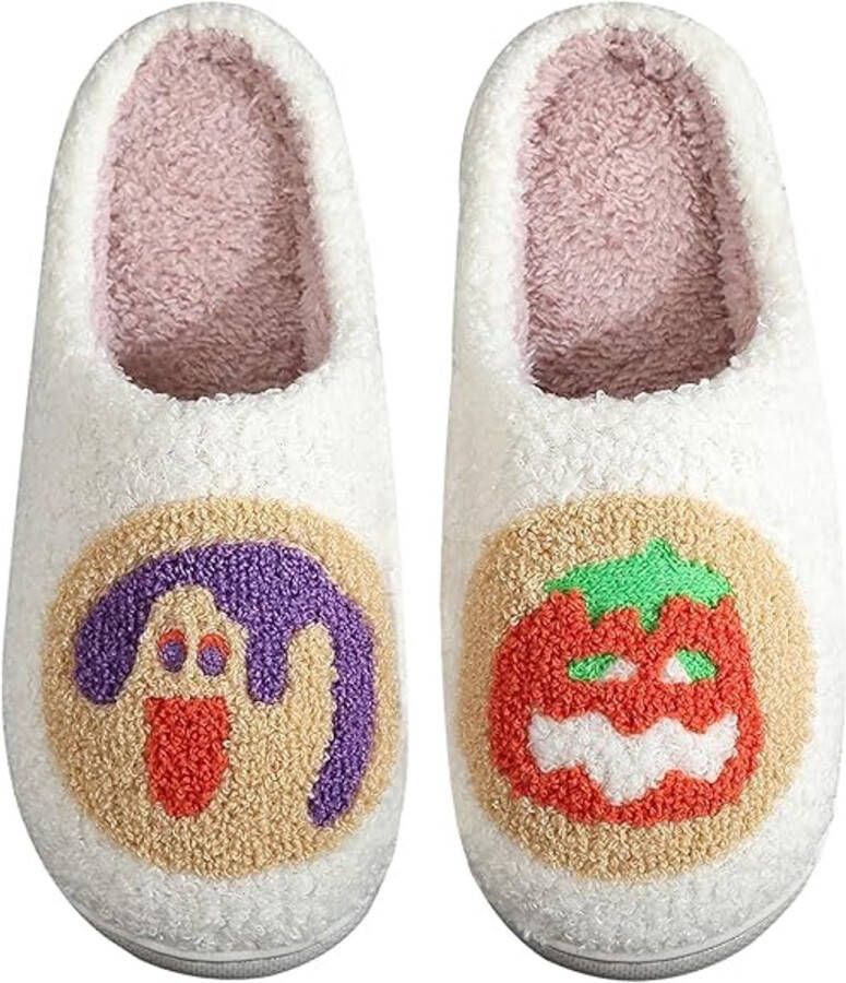 Halloween Pompoen Pantoffels voor Schattige Cartoon Pantoffels Pluche Warme Memory Foam Schoenen 5.5-6 4.5-5