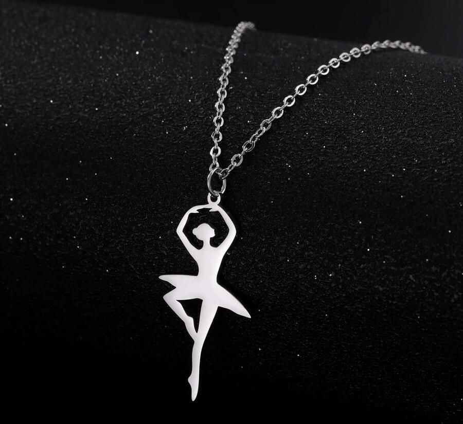 Halsketting Ballerina voor Meisjes Roestvrij Staal Pendant voor Dansers Prachtig Geschenk SnelShoppen