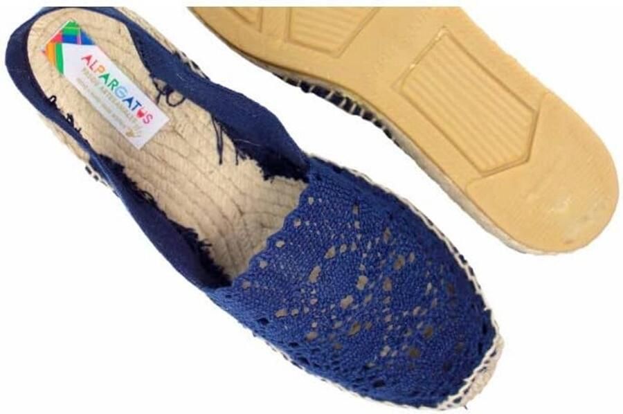 Handgemaakte Espadrilles met Lage Plateauzool van Jute en Katoen