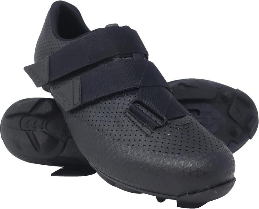 Handgemaakte Fiets Schoenen met Dubbel Klittenbandsysteem en RC Koolstofzool voor en LUCK Paris