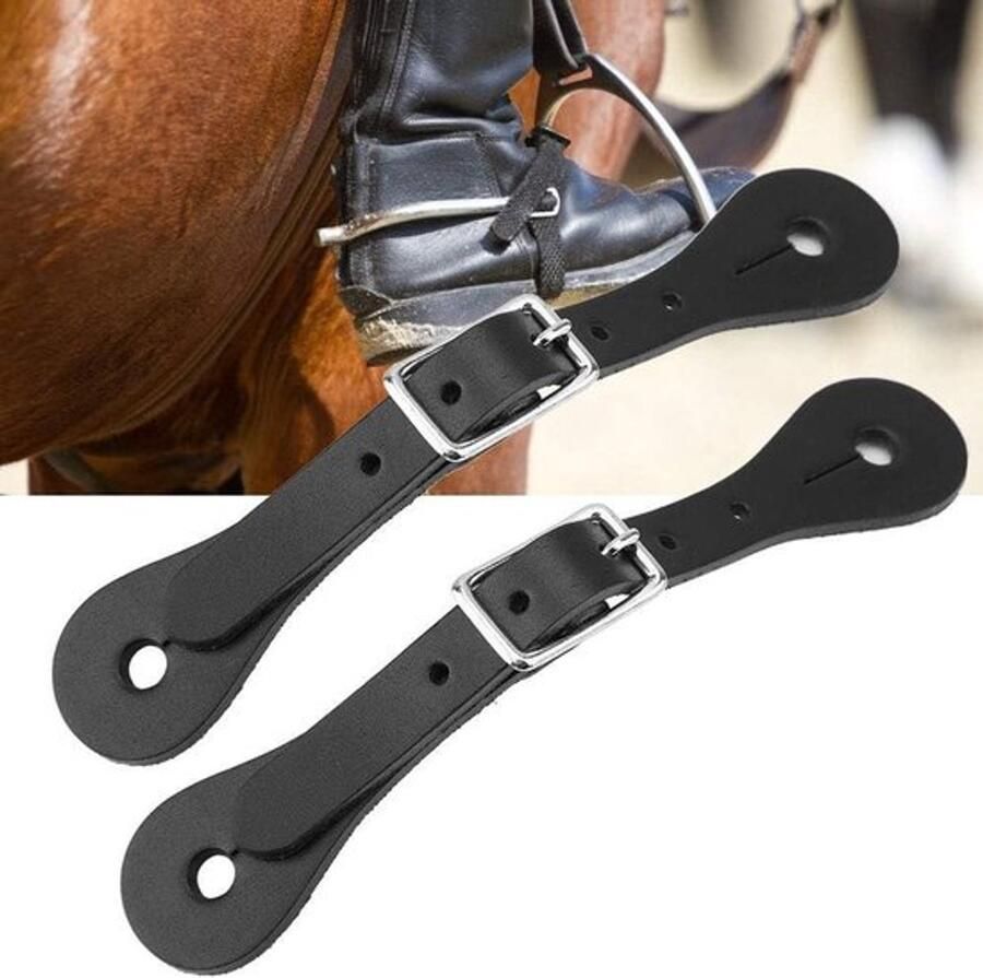 Handgemaakte lederen sporenriem Paardensport Cow outfit Zwart Laarzen Geschikt voor Sporenriem 1 paar