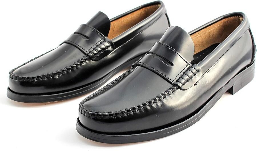 Handgemaakte Penny Loafers voor Heren met Duurzame Leren Zolen Gemaakt in Spanje