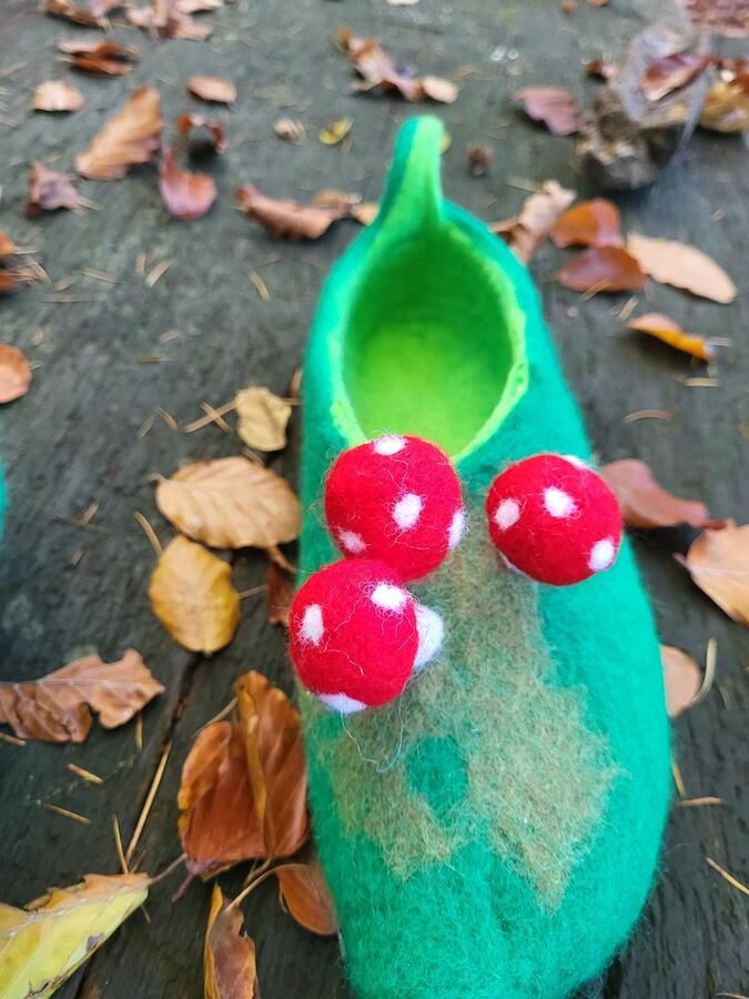Handmade wool slippers felted wool slippers funny gift home shoes from wool wol sloffen wol pantoffels