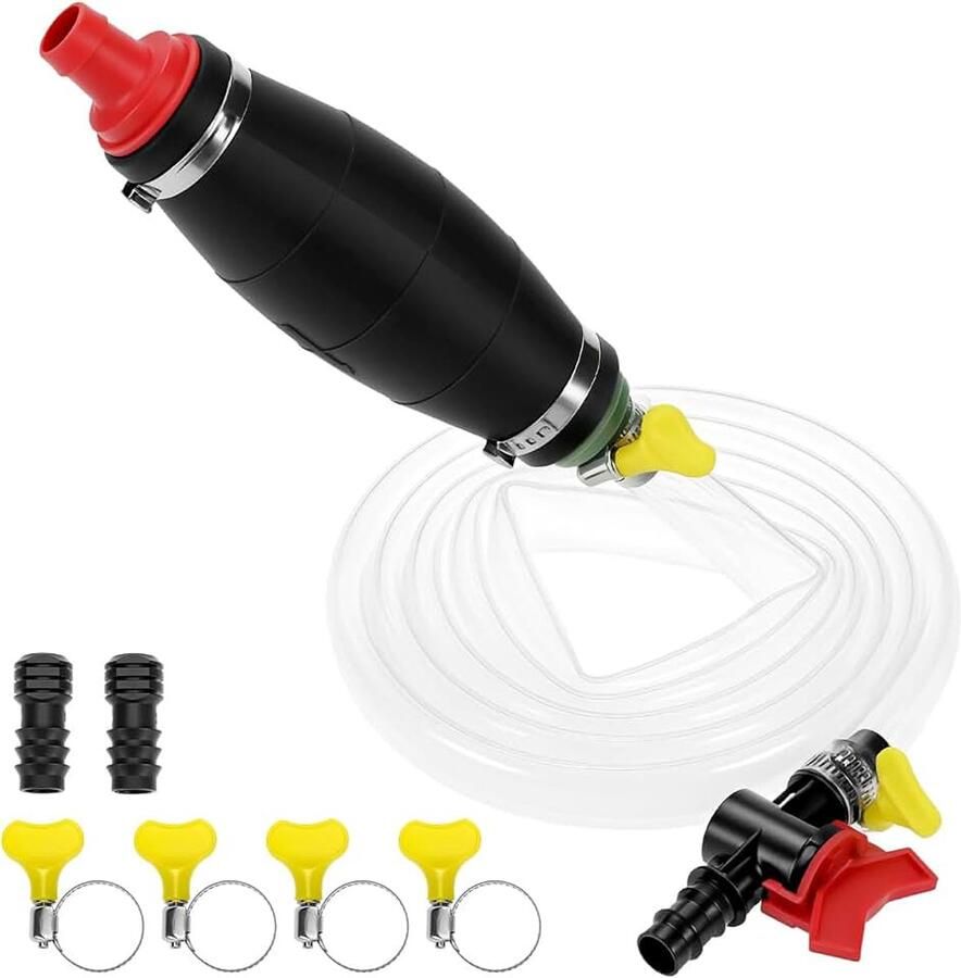 Handpomp Overbrengpomp Benzinepomp 2M PVC Zuigpomp met Terugslagklep voor Benzine Diesel Olie en Water