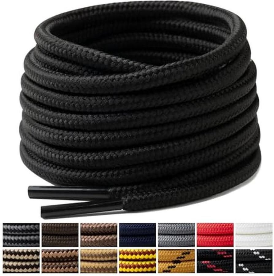 Handshop 2 Paar Ronde Laarzen Schoenveters 4 mm Heavy Duty en Duurzame Hiking Werkschoenen Schoenveters