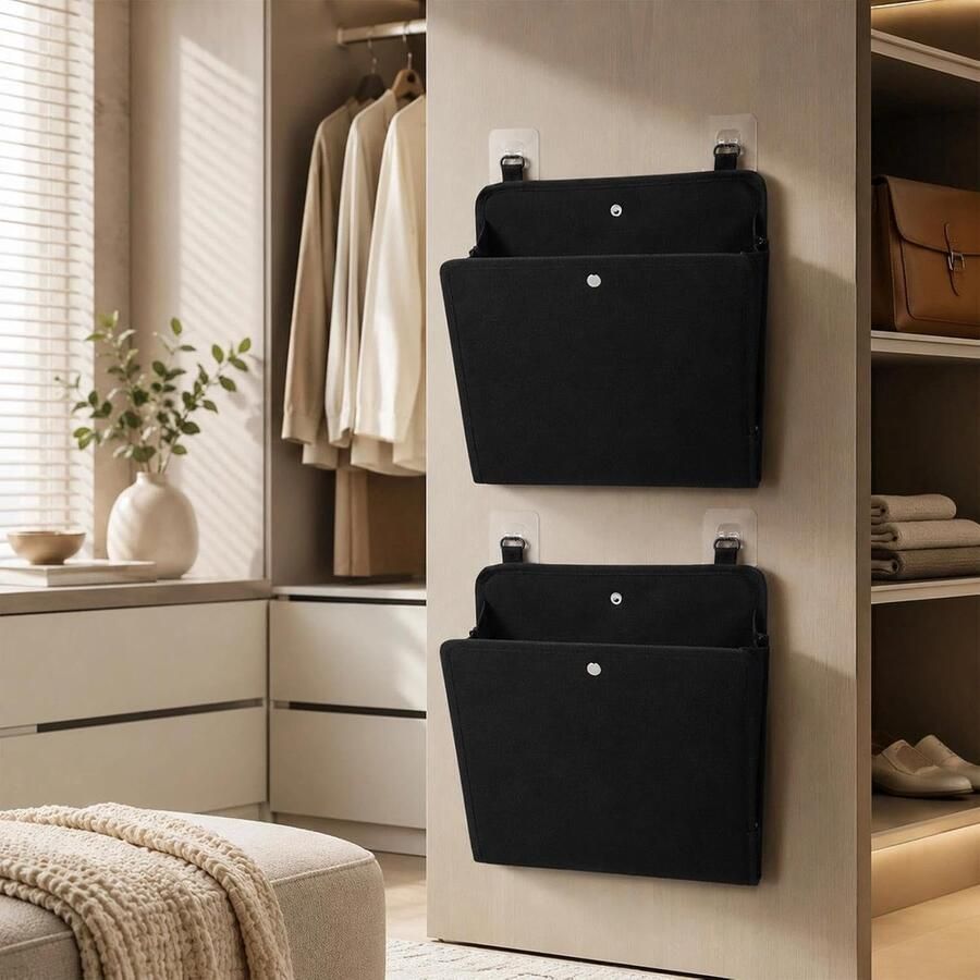 Hangorganizer 2 stuks camping wandorganizer hangend schoenenorganizer camping opvouwbare schoenenopslag camper met zelfklevende haken voor deur muur camper caravan en woning