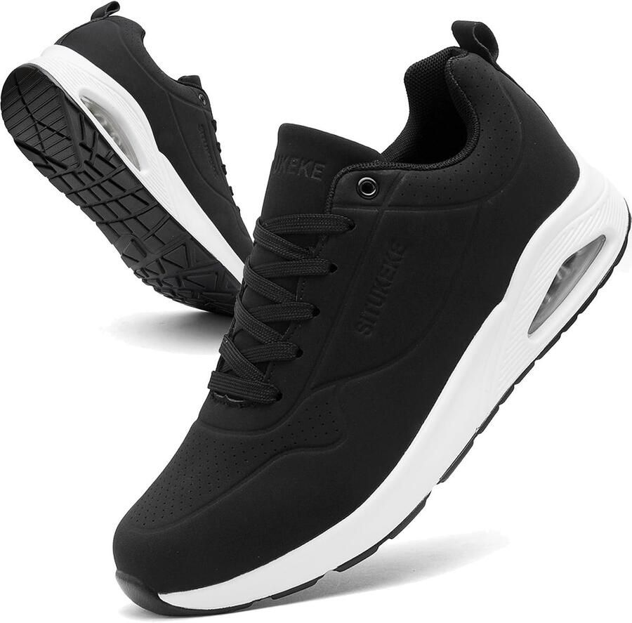 Hardloopschoenen heren 38.5 EU zwart wit lichtgewicht comfortabel voor wandelen ShopVlot