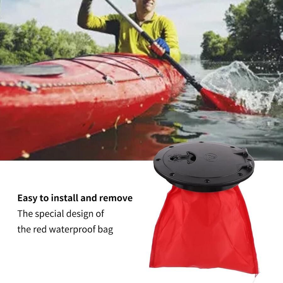 Hatchway Cover Heavy Duty Black Afneembare Inspectie Hatchway Cover Met Opbergtas Voor Boot Kajakken Kano Om Te Vissen Kajak Varen