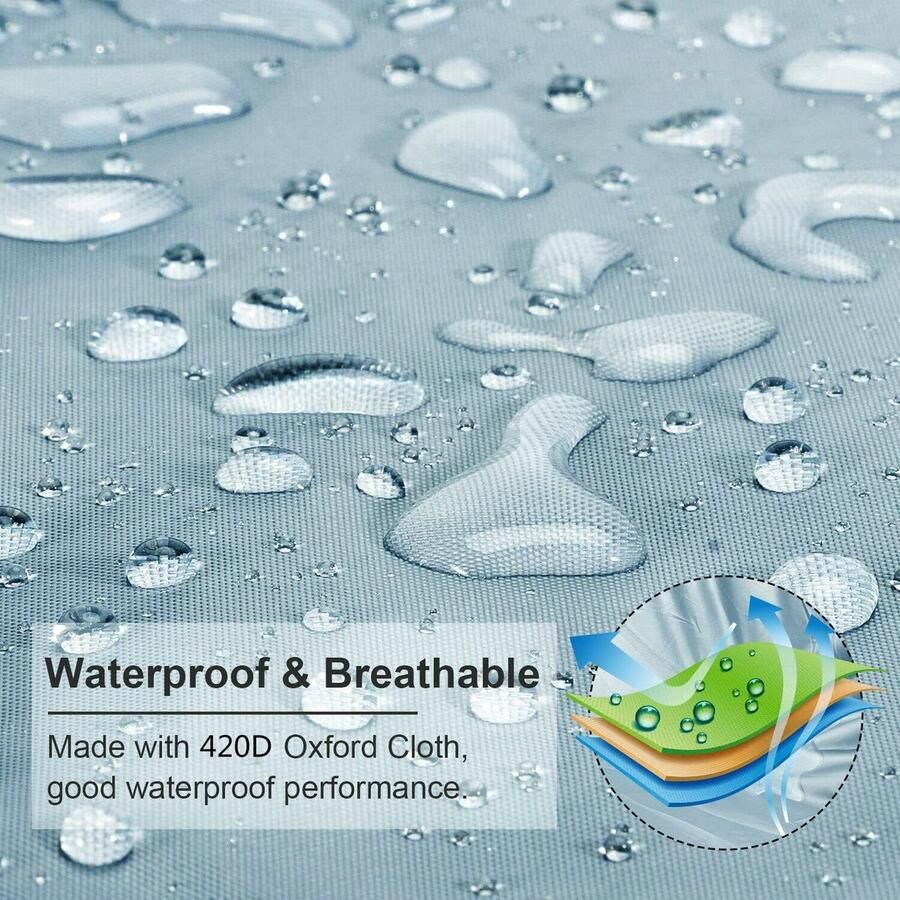 Waterdichte boothoes sterke boothoes 420D Oxford-weefsel motorbootafdekking geschikt voor V-romp tri-cafo vissen skiboot grijs (11-13FT-V)