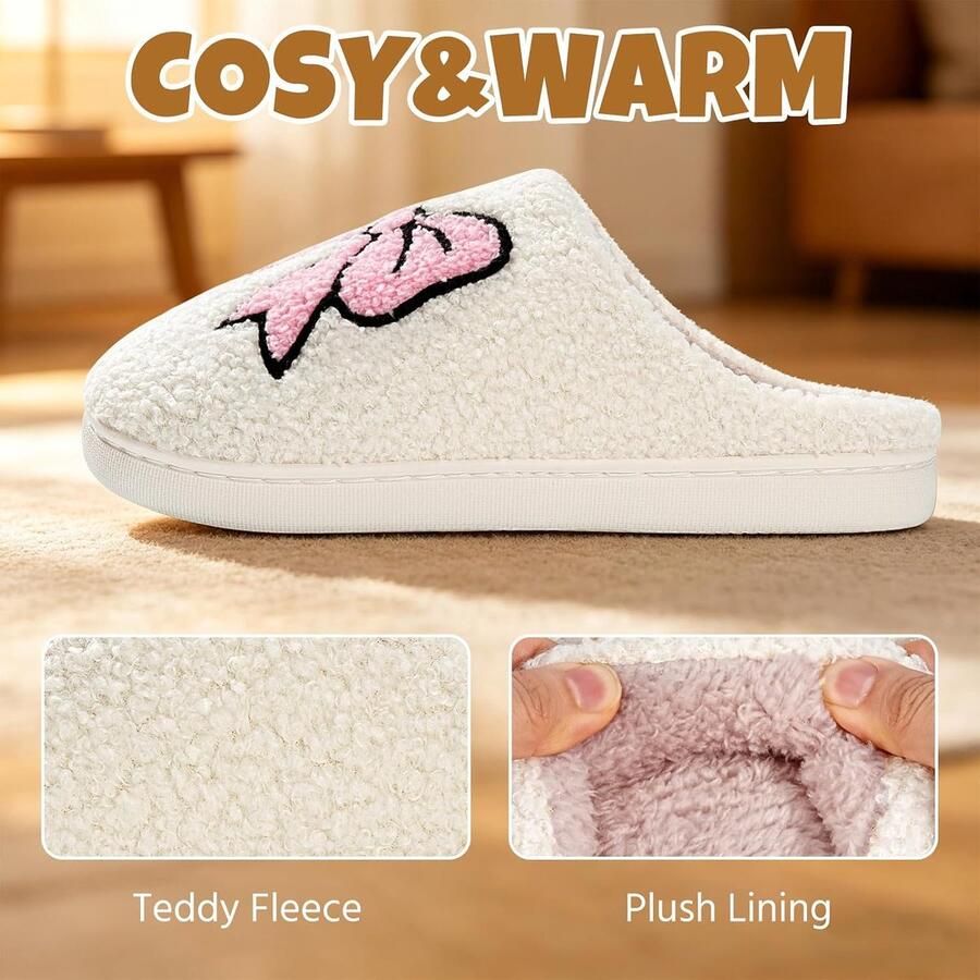 Heekpek Pluizige pluche pantoffels antislip gezellige kerstpantoffels voor en