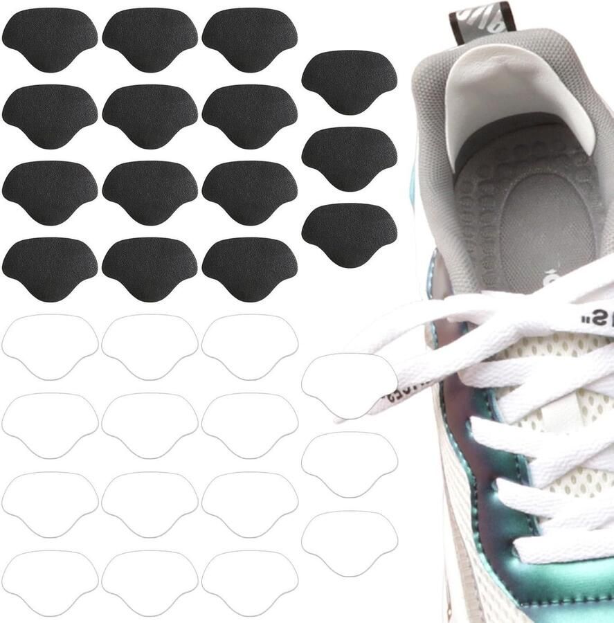 Heelpads voor Hakken 18 Paar Heelpads voor Schoenreparatie Zelfklevende Bescherming voor Leren en Sportschoenen Zwart en Wit