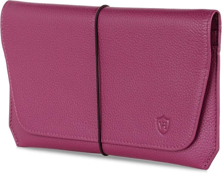 HEESEN Lederen paspoorthoes met RFID-bescherming voor en roze Eén maat liggend formaat