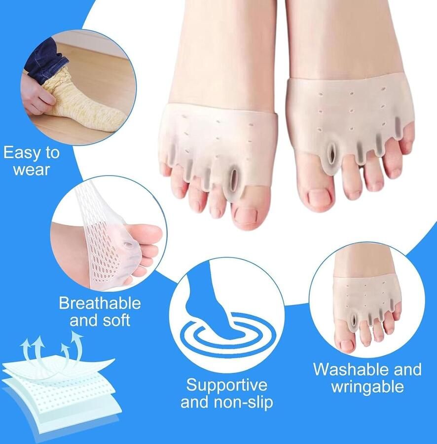 Herbruikbare ade de teenslippers voor optimaal comfort elastische ondersteuning en teencorrectie 4 paar