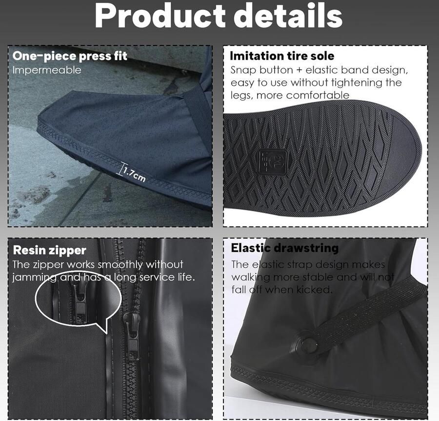 Herbruikbare regenbescherming voor schoenen antislip overschoenen met reflecterende strepen ideaal voor fietsen vissen en buitensporten