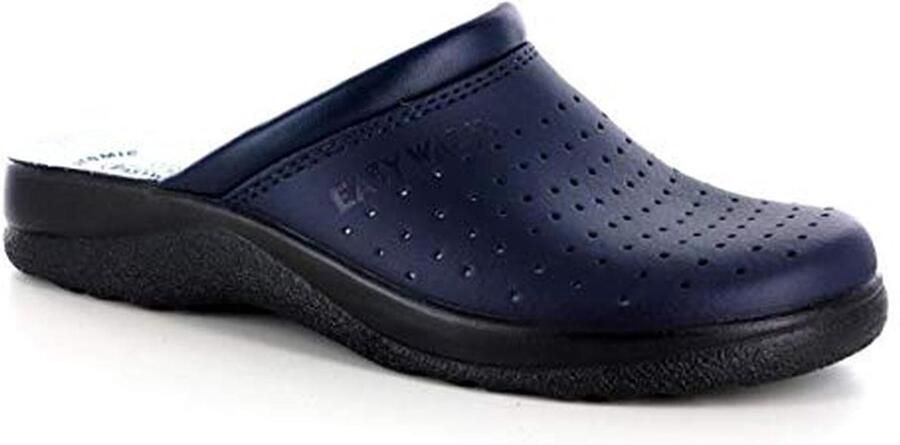 Heren Anatomische Sandalen van Hoogwaardigleer Blauw en Wit Antislip