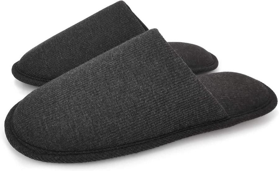 Heren Binnenslippers Biologisch Katoen met Traagschuim Wasbare Instappers voor Thuis