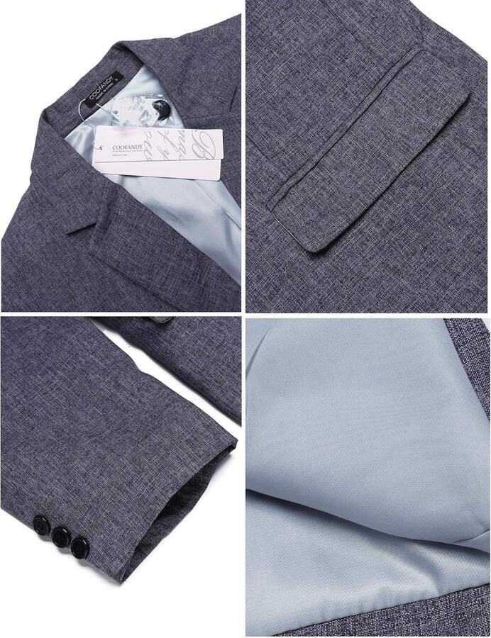 Heren blazer casual sportjassen slim fit pak met één knop lichtgewicht sportjack