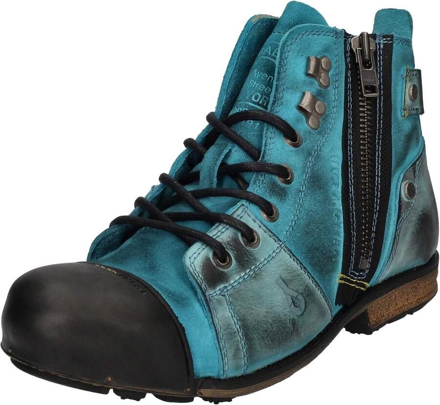 Heren Boots Lichtblauw Suède en Leer Comfortabele Enkellaars