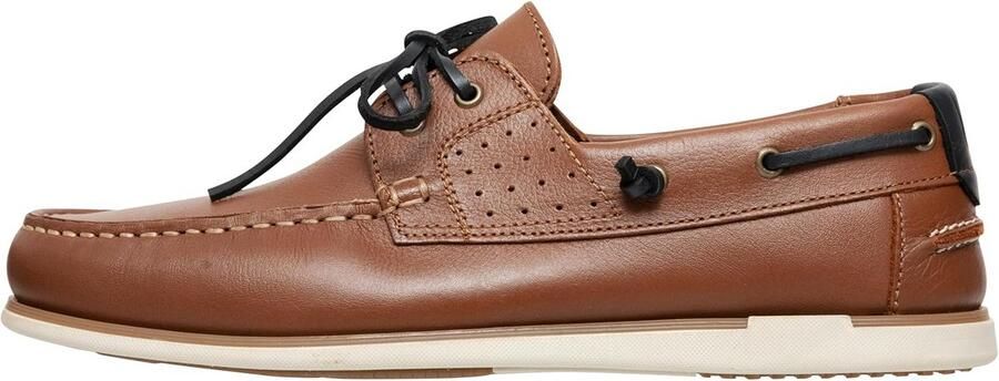 Heren Bootschoenen Echt Leer Blauw & Bruin Comfortabele Instapschoenen