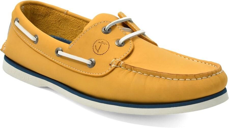 Heren Bootschoenen Geel Nubuck Leer Handgemaakt Nautische Casual Schoenen